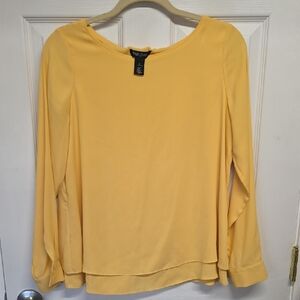 White House Black Market Yellow Blouse